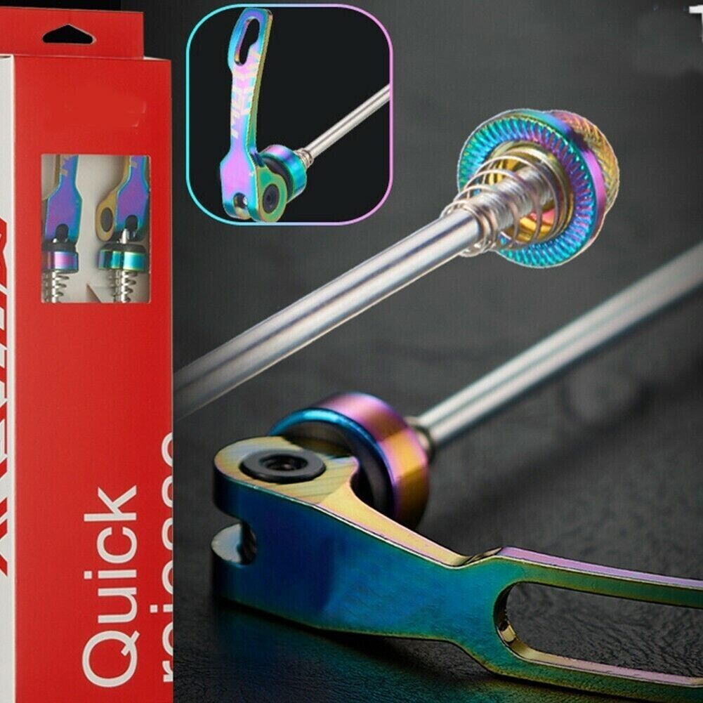 Motsuv Oil Slick Oilslick Rainbow Quick Release QR bicycle Skewers Axle 100 135