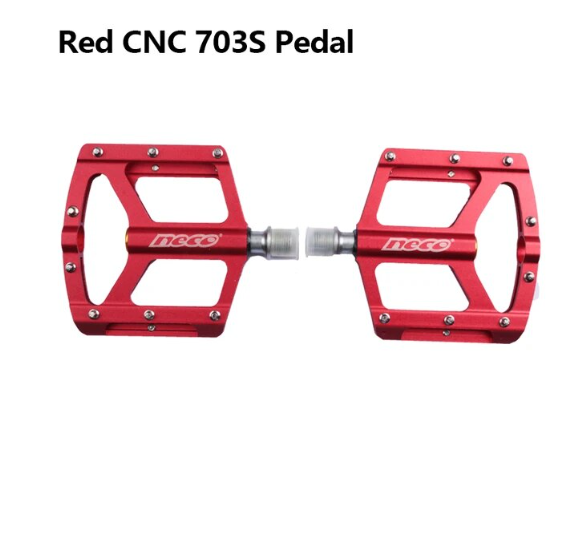 Neco Aluminium Metal 9/16''  MTB Bicycle Bike Pedals Red Pins